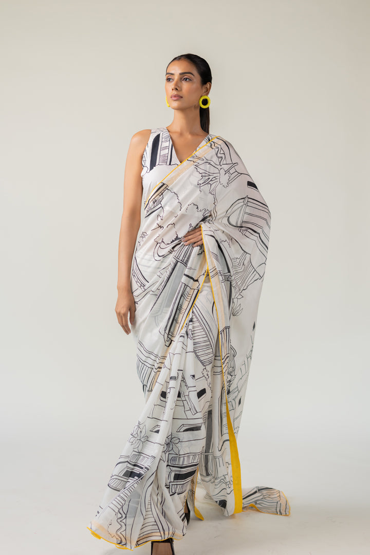 Mediterranean Citylines Saree- SS