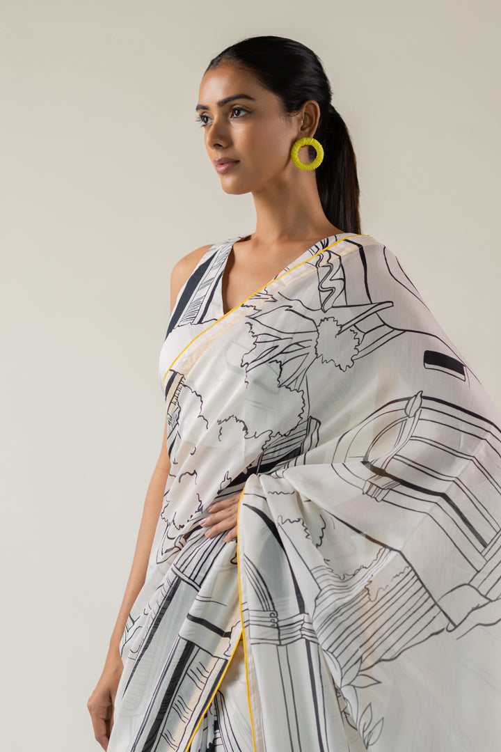 Mediterranean Citylines Saree- SS