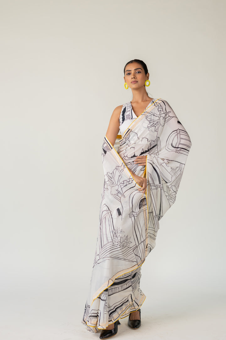 Mediterranean Citylines Saree- SS