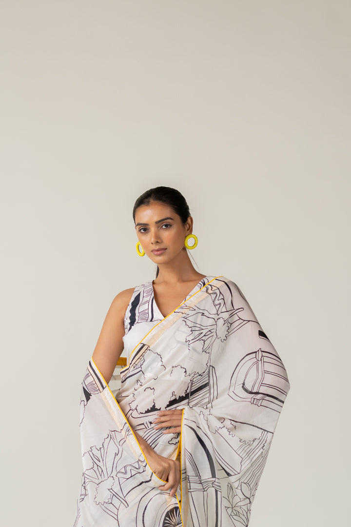 Mediterranean Citylines Saree- SS