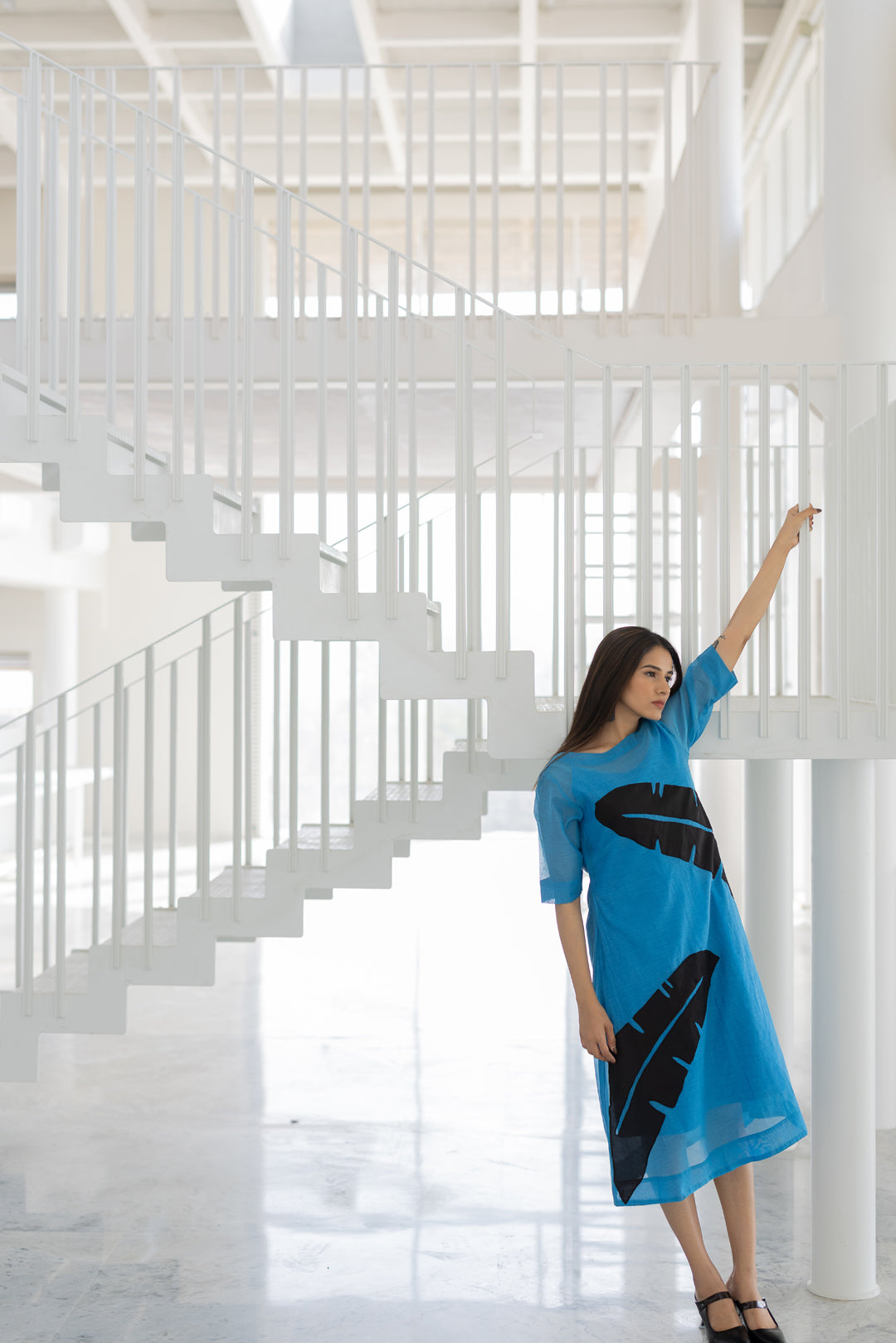 Azure Black Applique Dress- SS