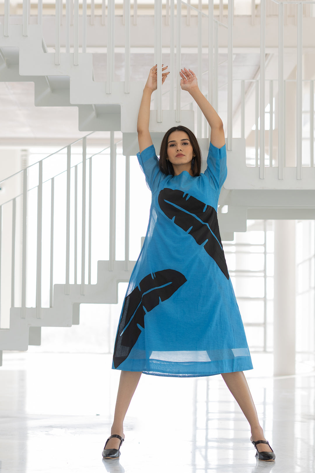 Azure Black Applique Dress- SS