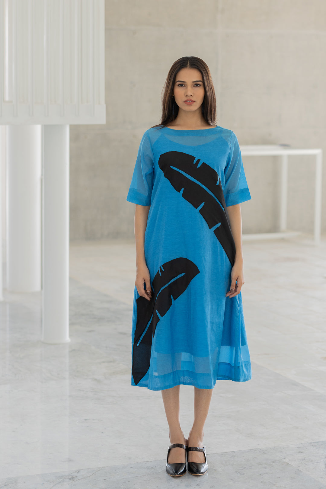 Azure Black Applique Dress- SS
