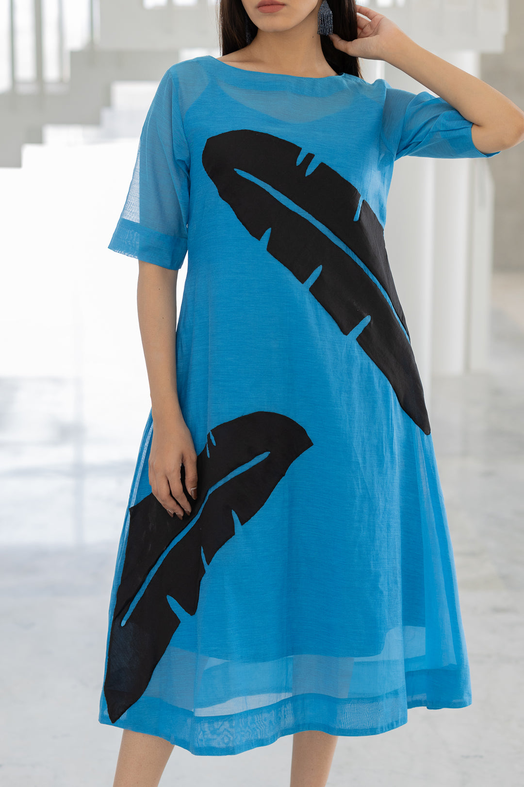Azure Black Applique Dress- SS