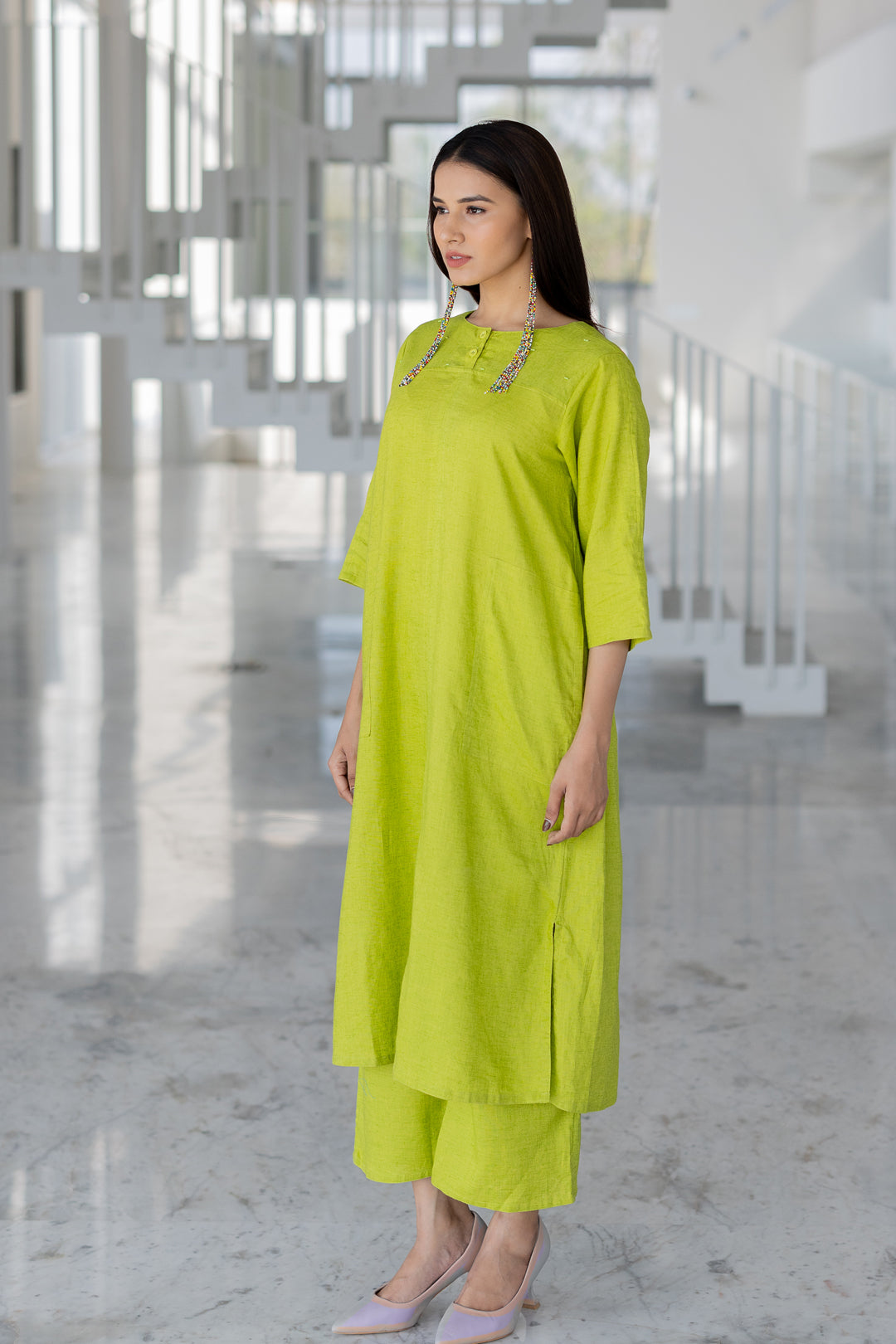 Avocado Green Kurta Set- SS