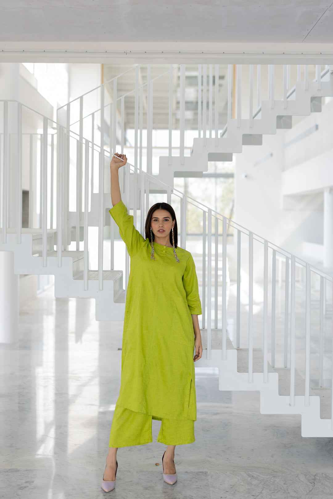 Avocado Green Kurta Set- SS