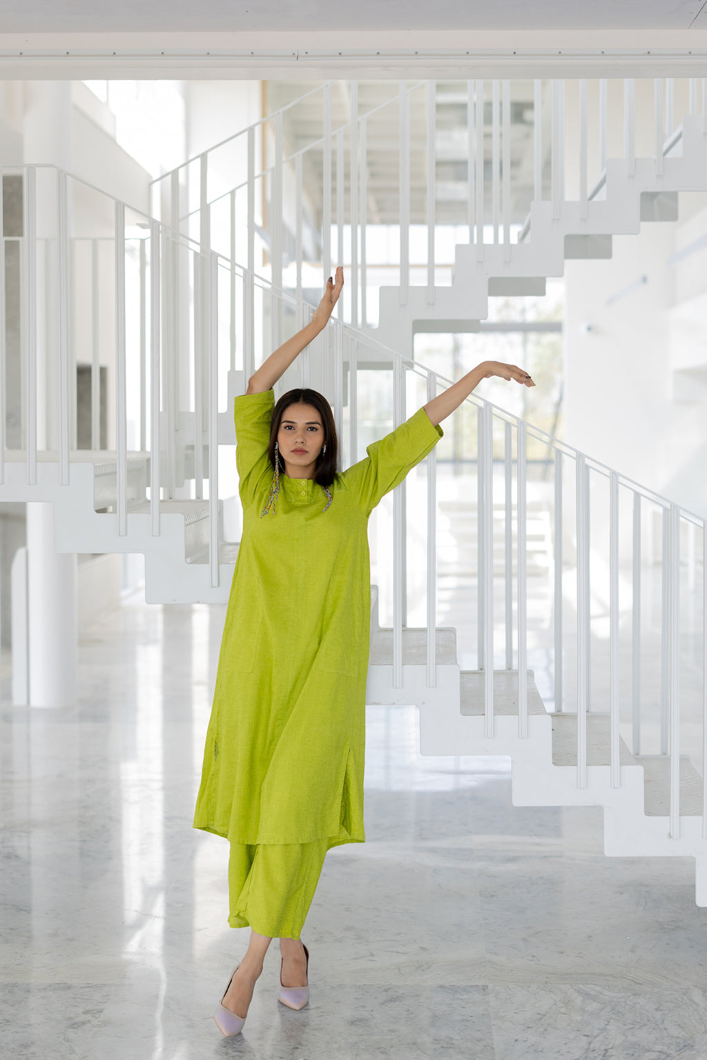 Avocado Green Kurta Set- SS