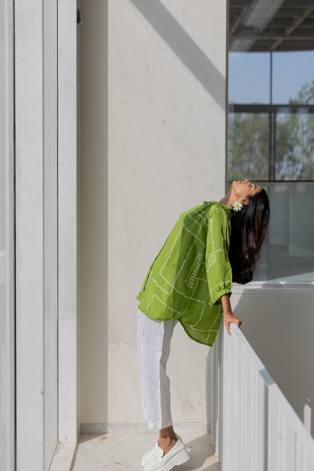 Terra Green Silk Shirt Co-Ord- SS