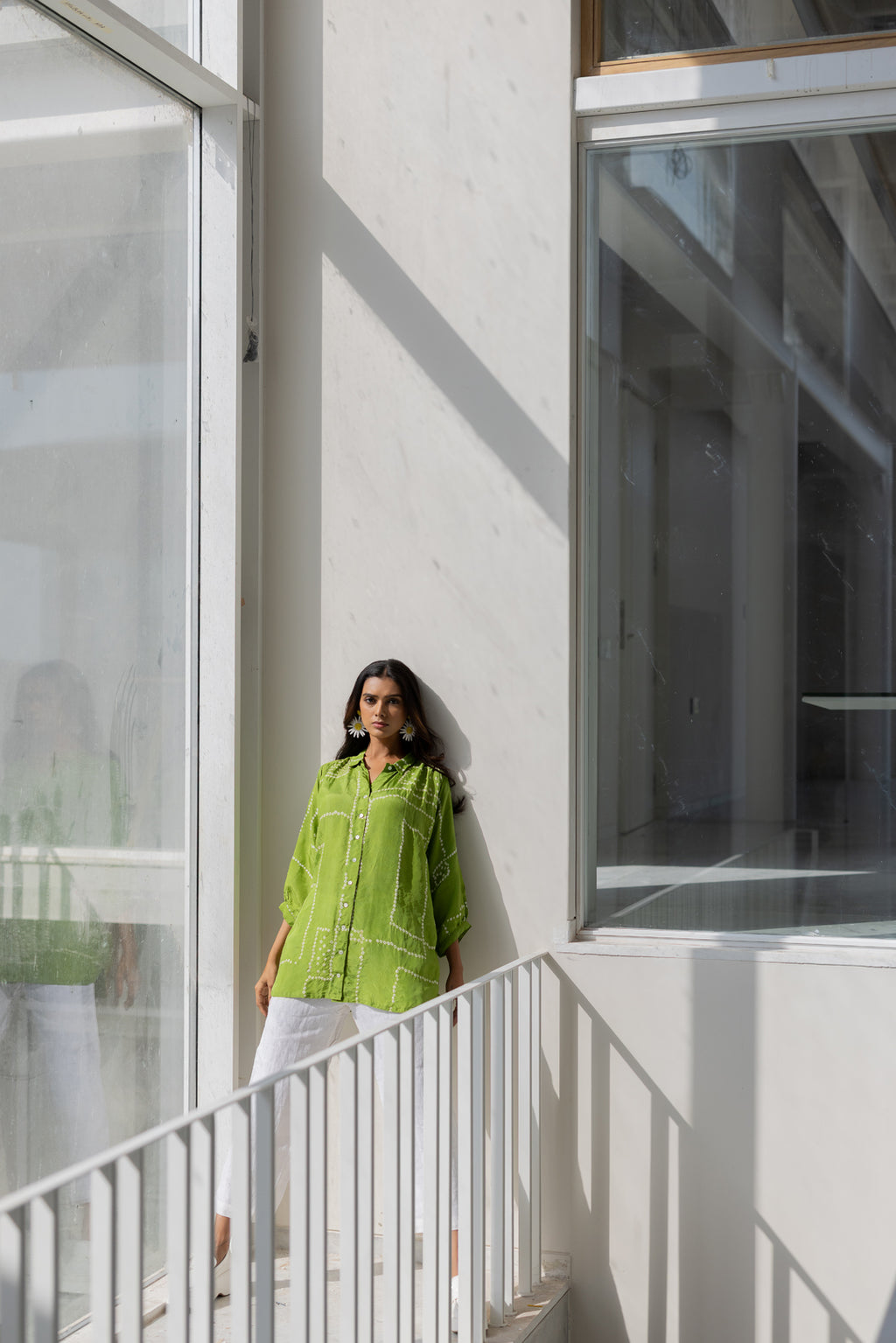 Terra Green Silk Shirt Co-Ord- SS