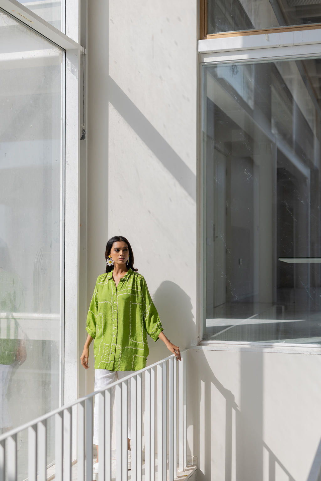Terra Green Silk Shirt Co-Ord- SS