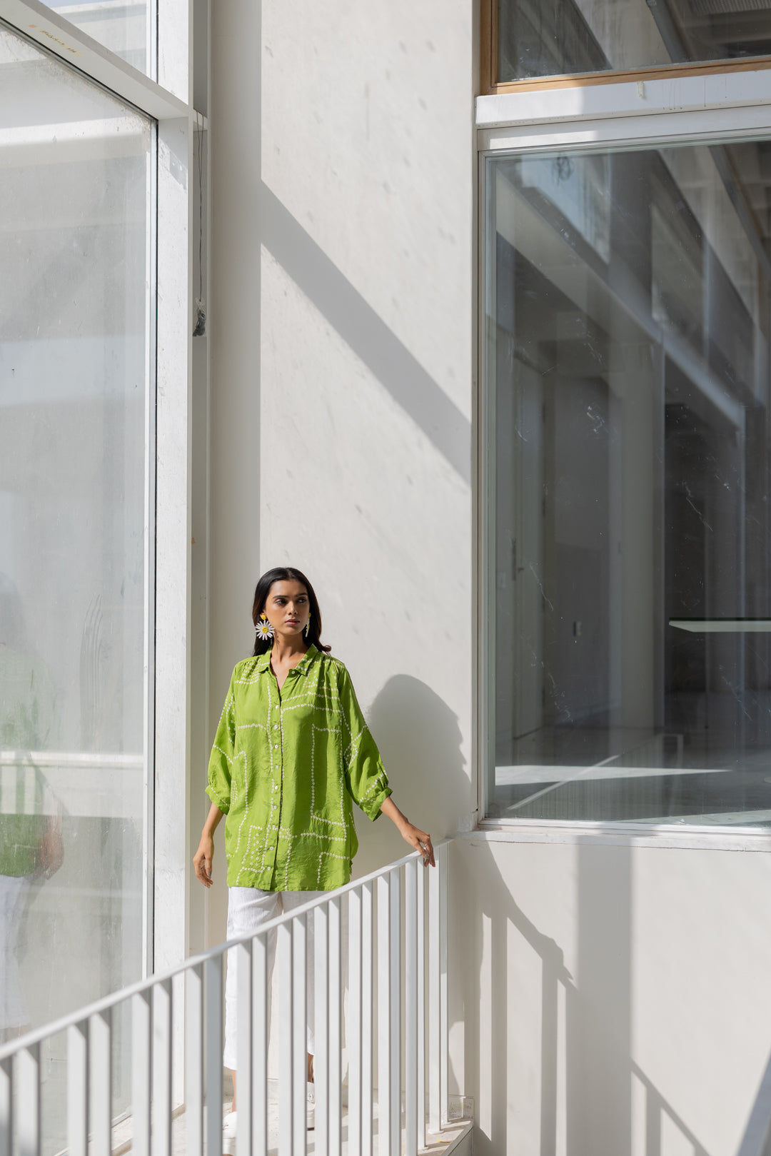 Terra Green Silk Shirt Co-Ord- SS