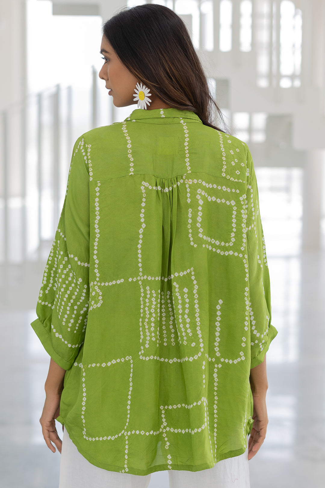 Terra Green Silk Shirt Co-Ord- SS