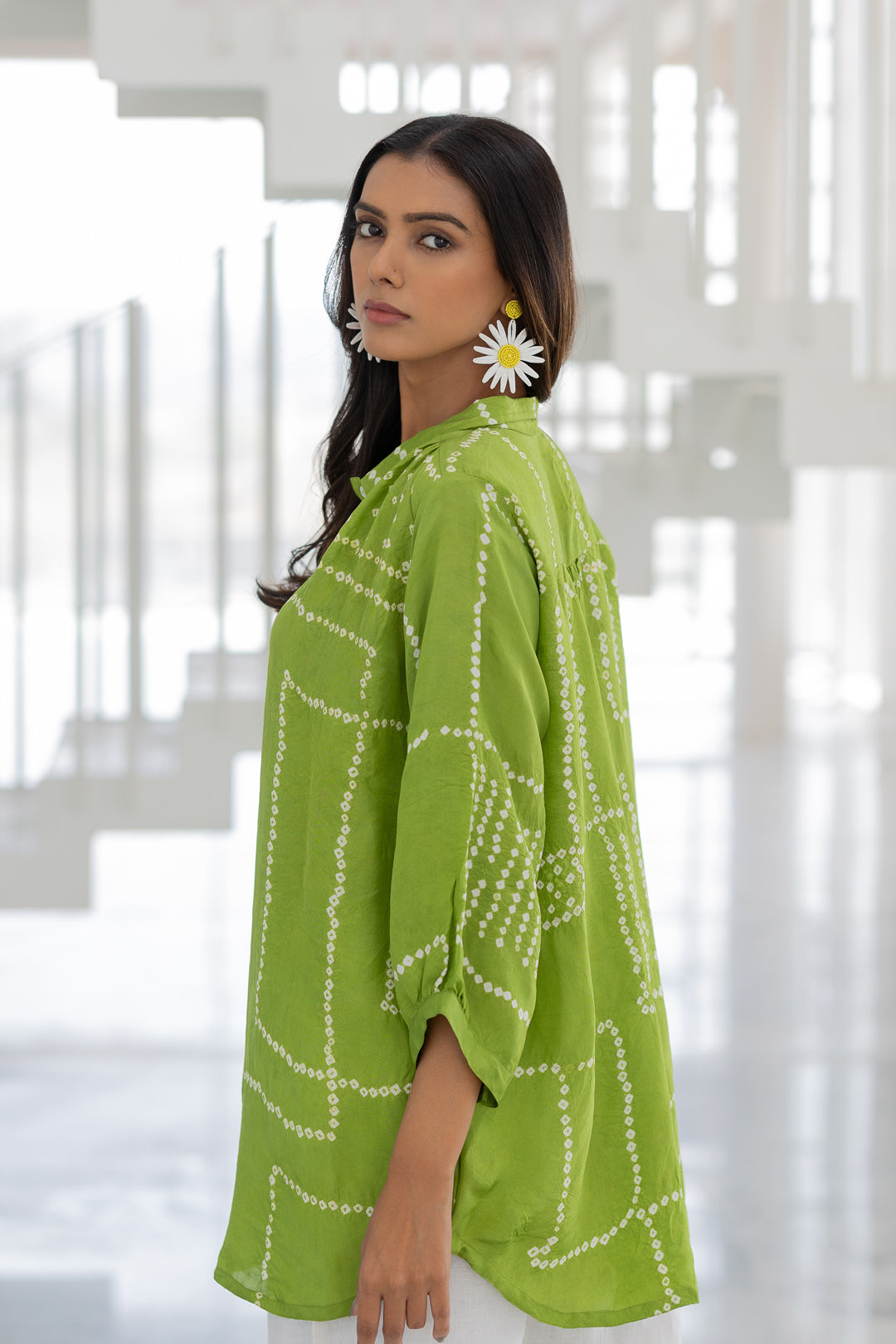 Terra Green Silk Shirt Co-Ord- SS