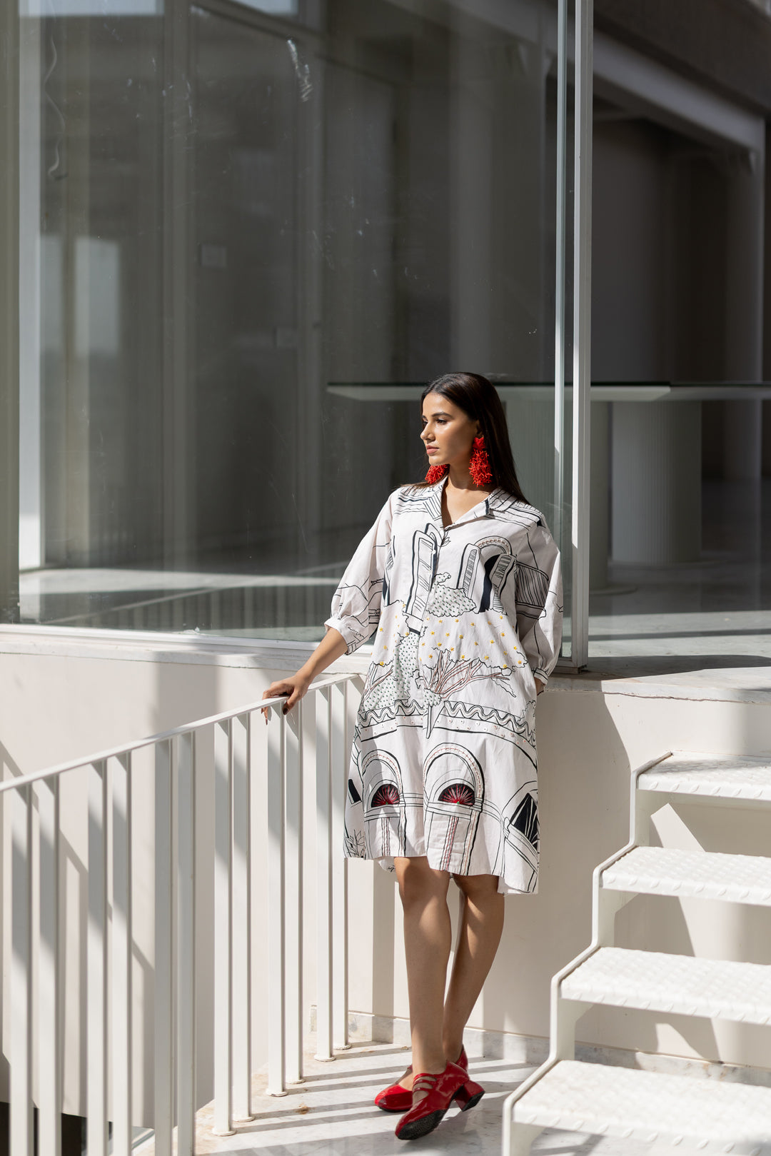 Sunlit Vistas Embroidered Dress- SS