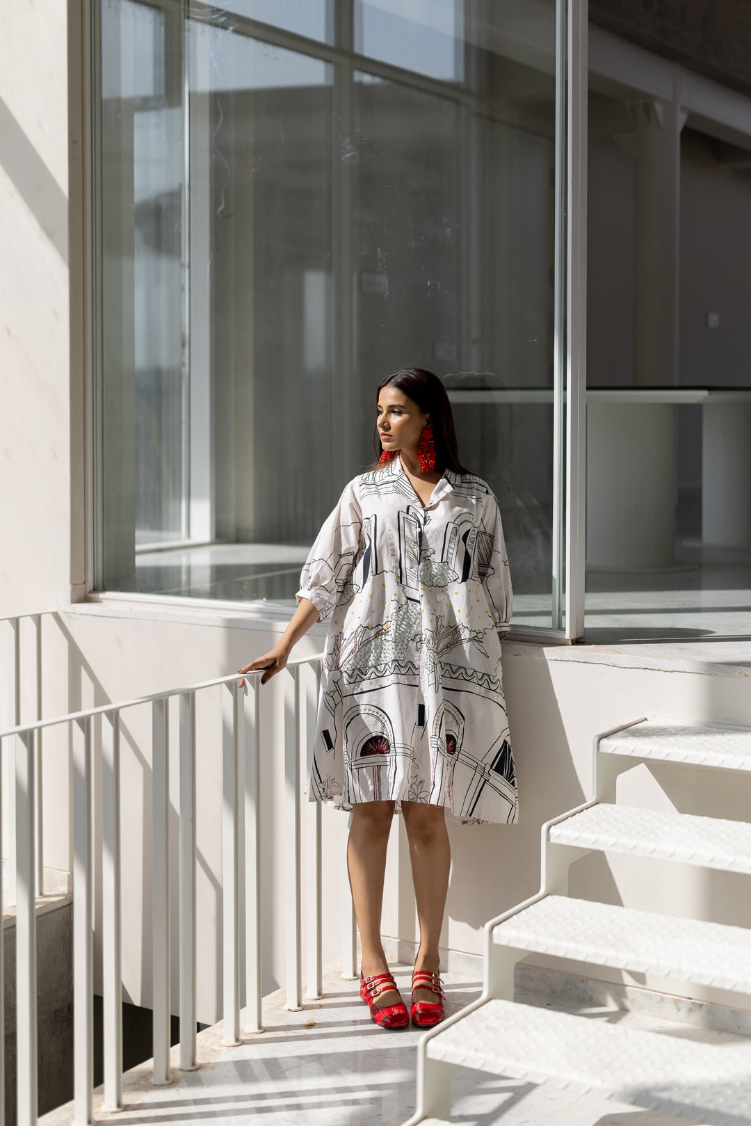 Sunlit Vistas Embroidered Dress- SS