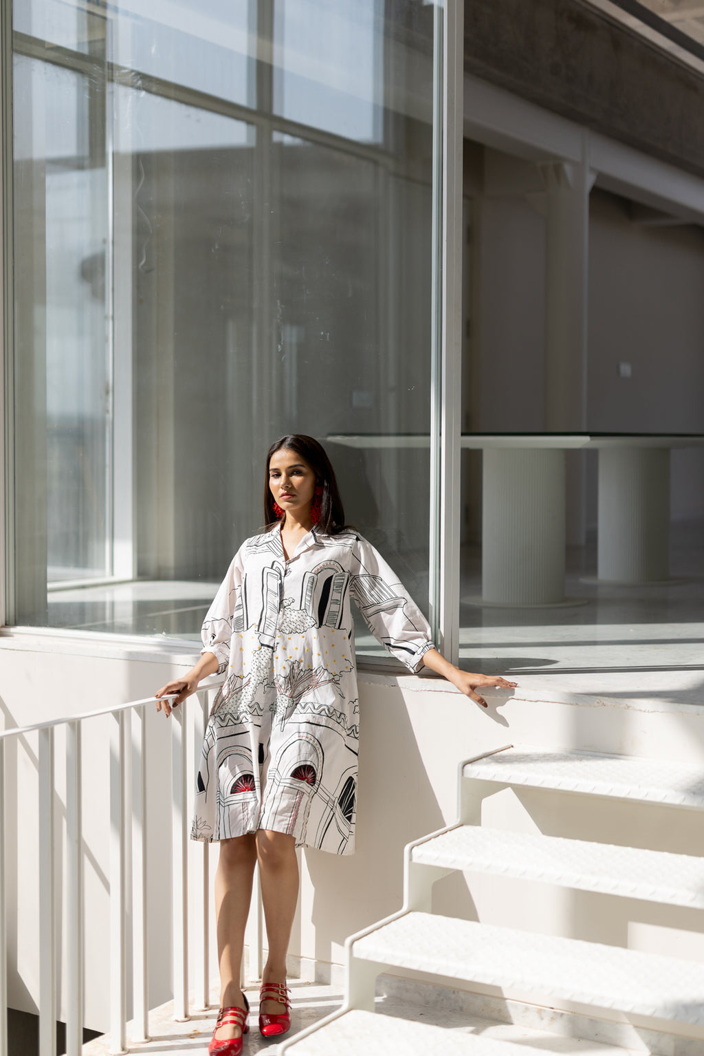 Sunlit Vistas Embroidered Dress- SS