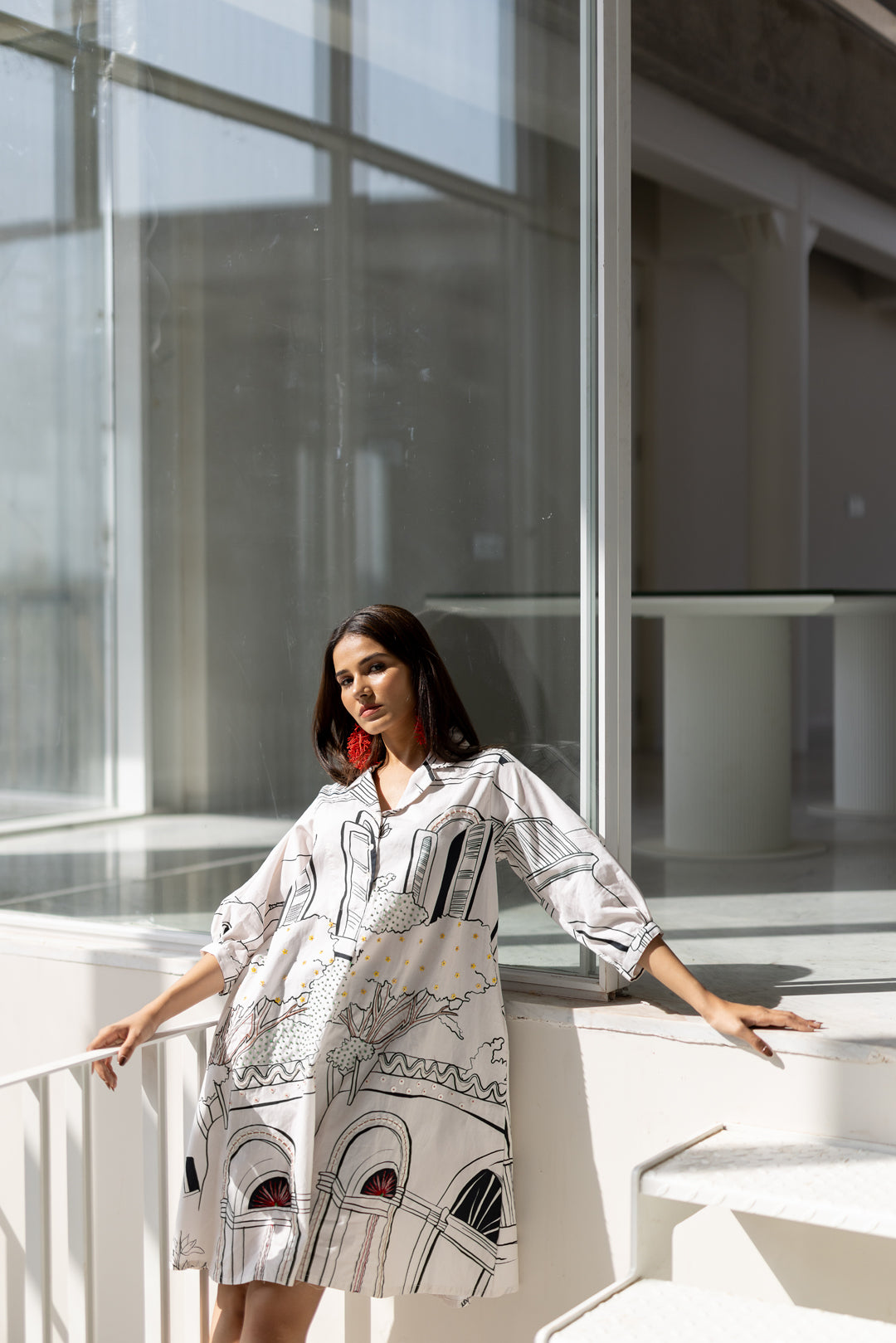 Sunlit Vistas Embroidered Dress- SS