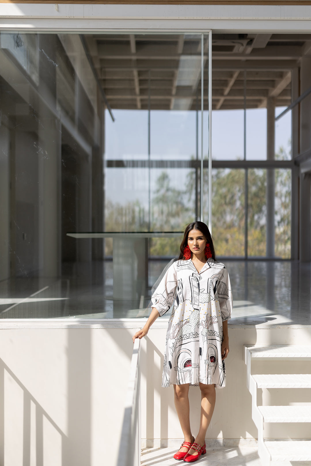 Sunlit Vistas Embroidered Dress- SS