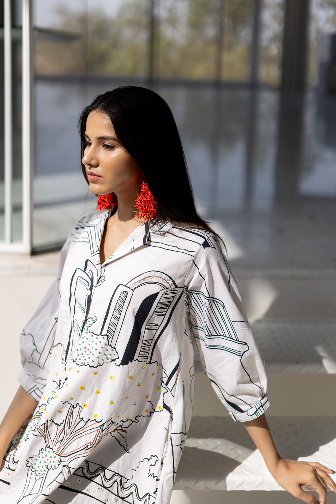 Sunlit Vistas Embroidered Dress- SS