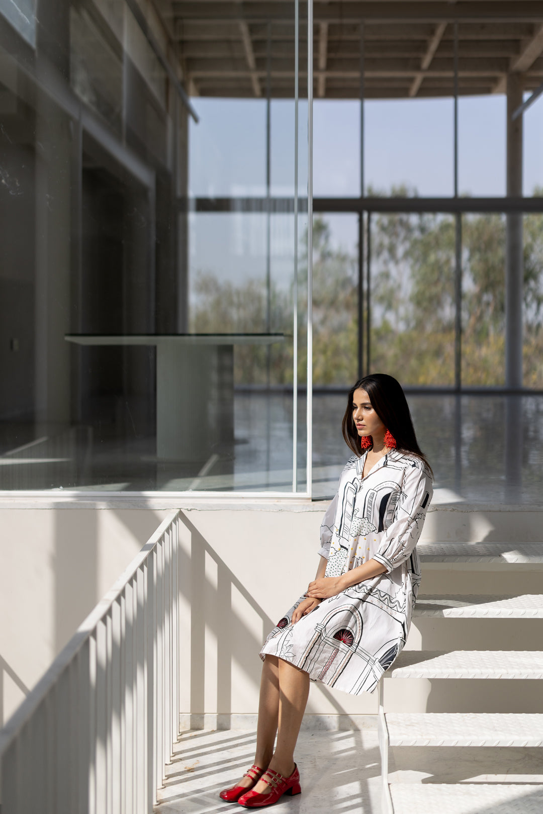 Sunlit Vistas Embroidered Dress- SS