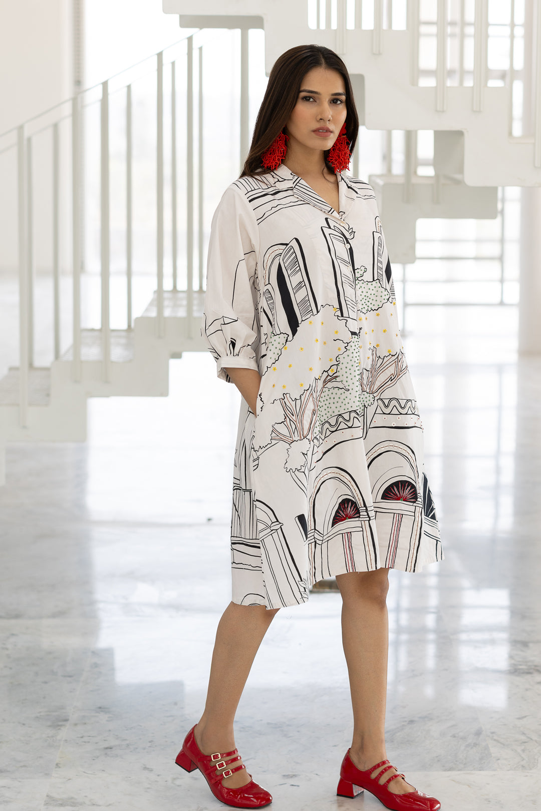 Sunlit Vistas Embroidered Dress- SS