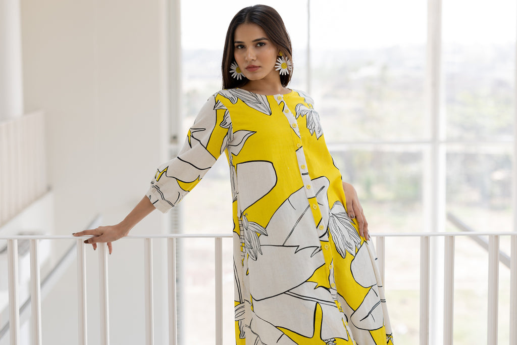 Plantain Orchard Button Down kurta set- SS