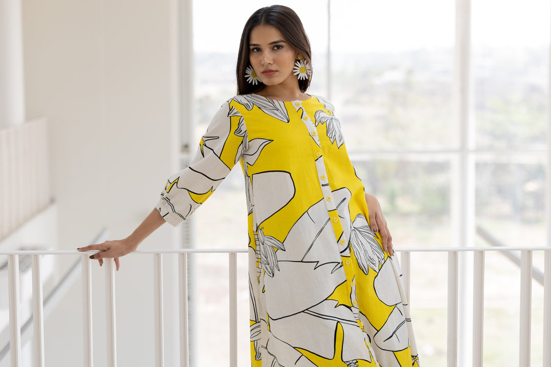 Plantain Orchard Button Down kurta set- SS