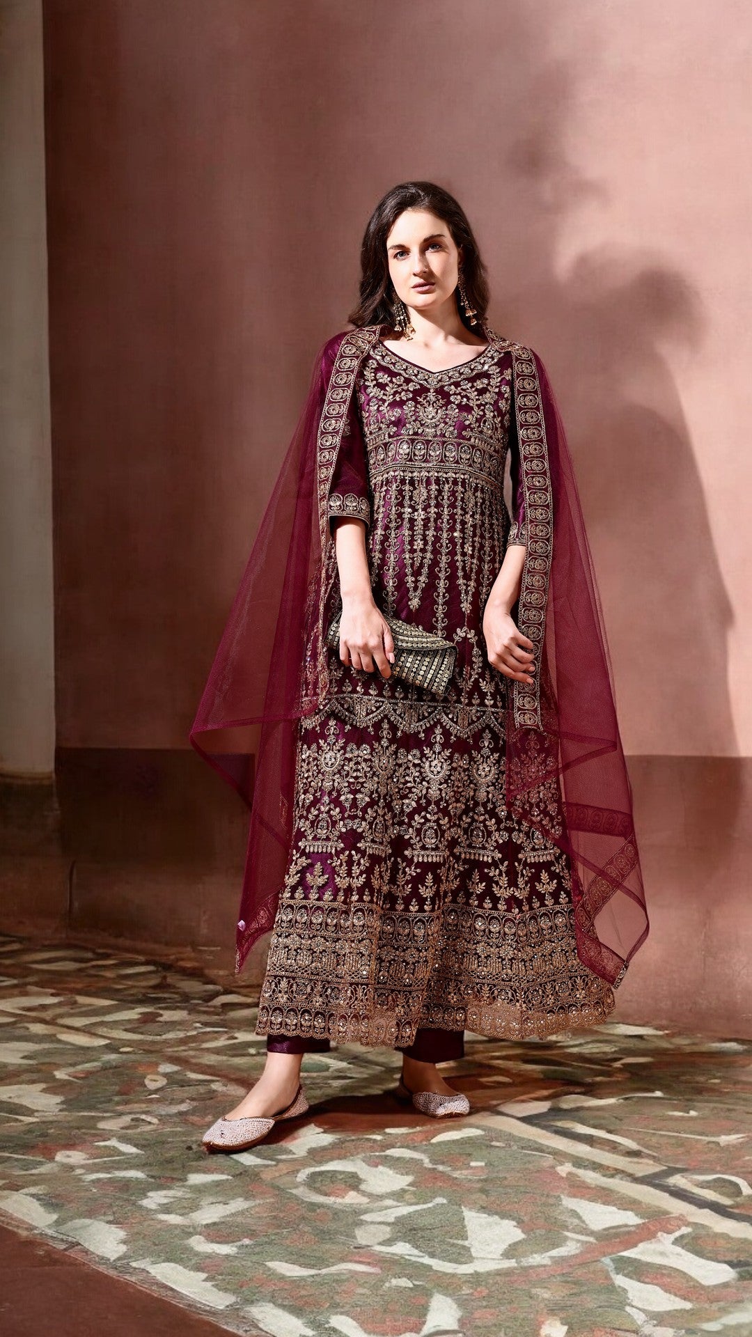 Ahalyaa Embroidered Semi-Stitched Dress Material