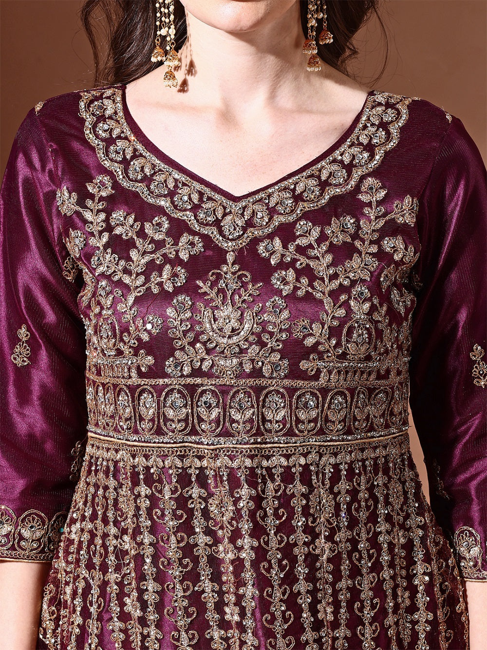 Ahalyaa Embroidered Semi-Stitched Dress Material