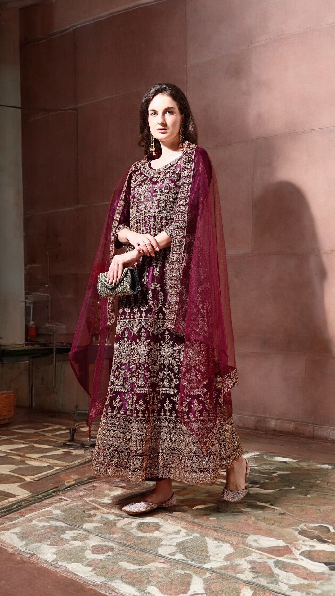 Ahalyaa Embroidered Semi-Stitched Dress Material