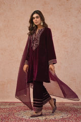 REGAL WINE VELVET SUIT- II