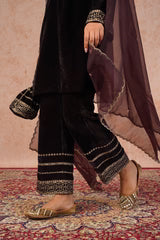 REGAL BROWN VELVET SUIT- II