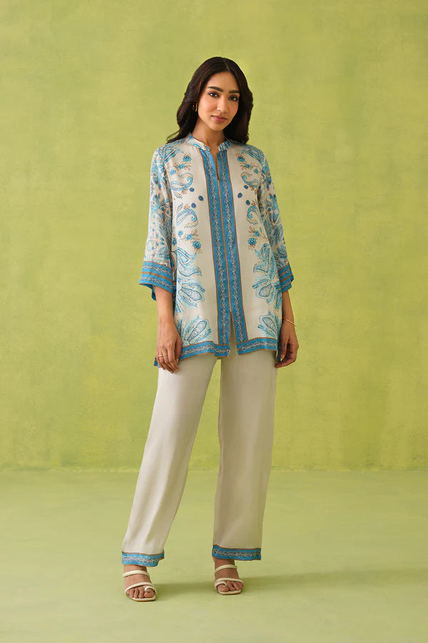 Blue Paisley Printed Set- II