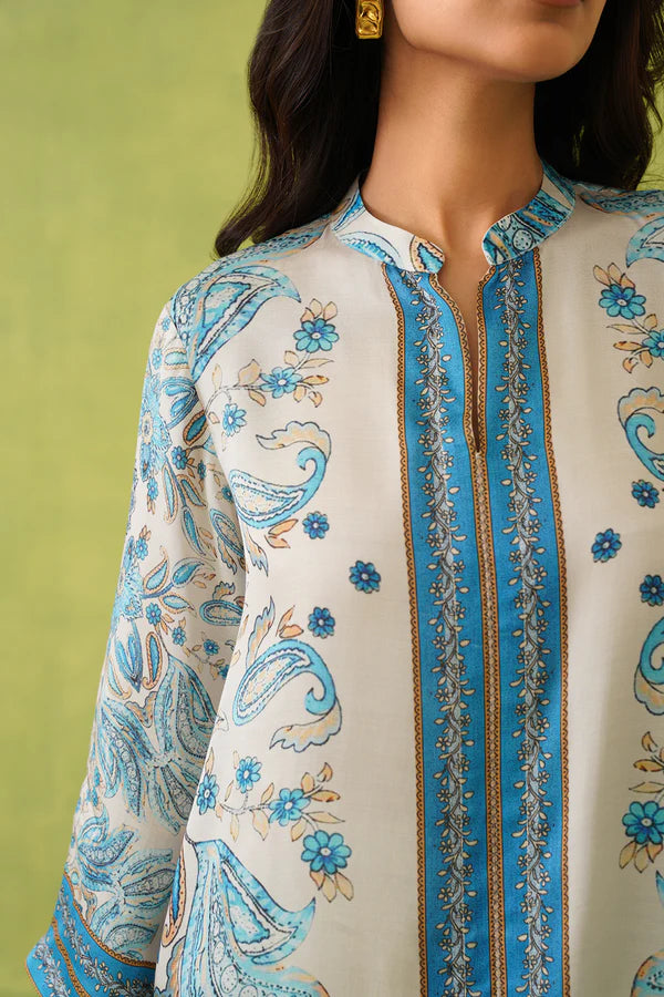 Blue Paisley Printed Set- II