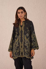 BLACK WOVEN DHOTI SET- II