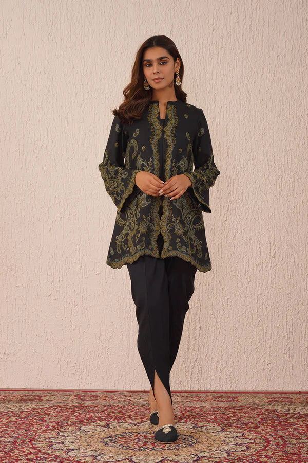 BLACK WOVEN DHOTI SET- II