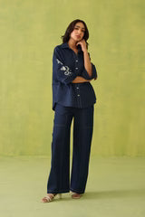 Noor Denim Embroidered Coord Set- II