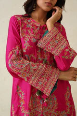 Noor Hot Pink Fusion Embroidered Set- II