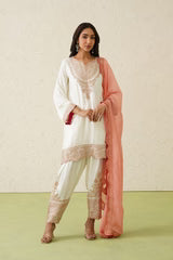 NOOR CREAM EMBROIDERED SET WITH ORGANZA DUPATTA- II