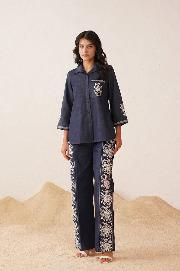 Denim Cross Stitch Co-ord Set- II