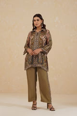 OLIVE PAISLEY PRINT CO-ORD SET- II