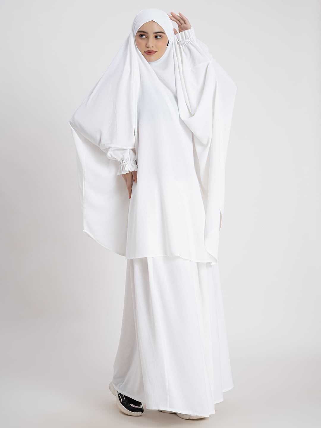 Royal Minimalistic Two Piece Jilbab White