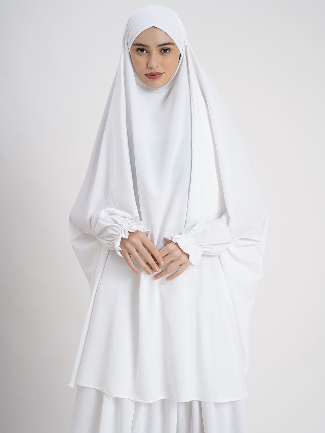 Royal Minimalistic Two Piece Jilbab White