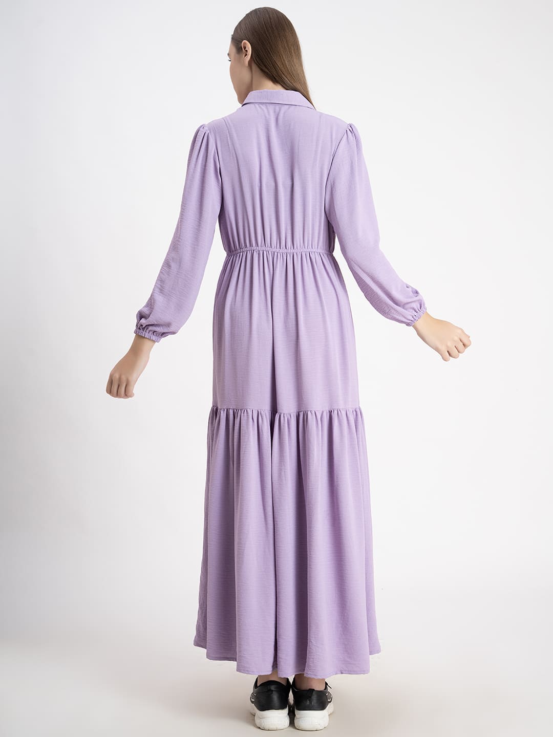 Chic Multi Layered Cotton Dress Mauve