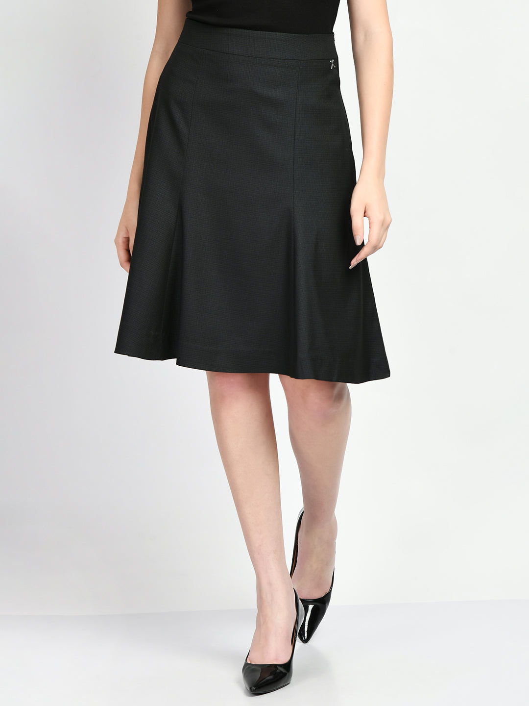 Exude Decisiveness Checked A-line Skirt