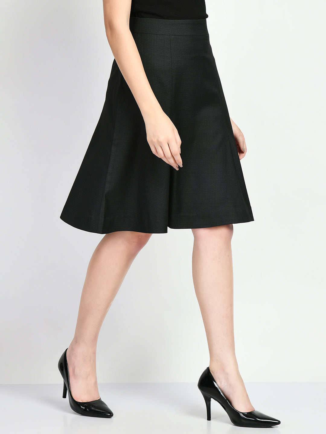 Exude Decisiveness Checked A-line Skirt