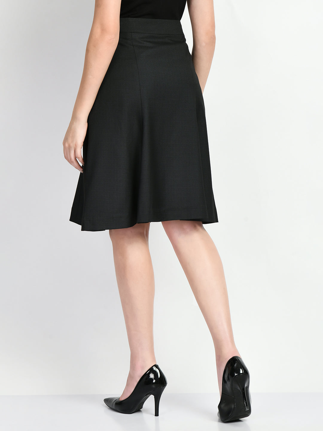 Exude Decisiveness Checked A-line Skirt