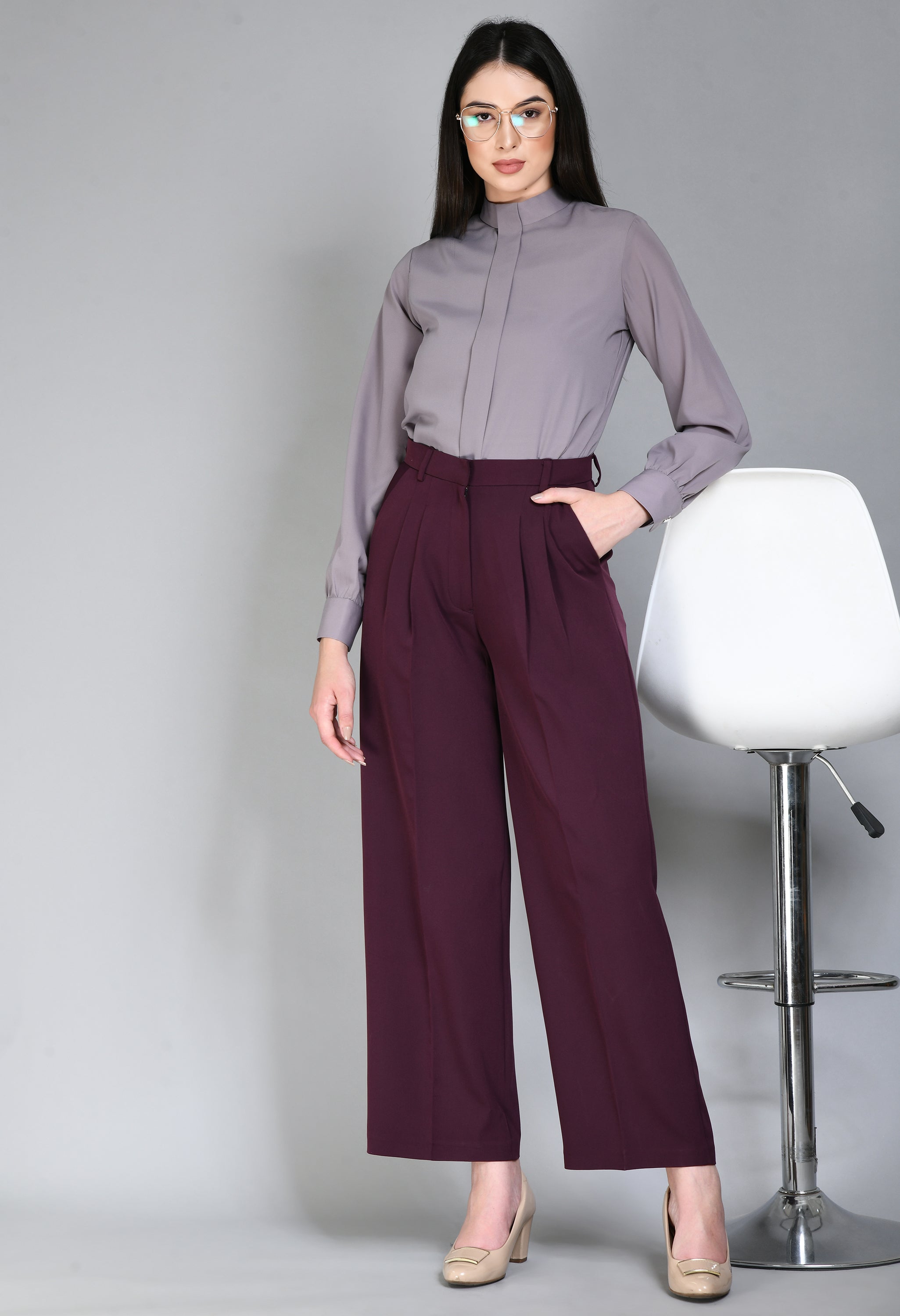 Exude Influence Solid Wide Leg Trousers