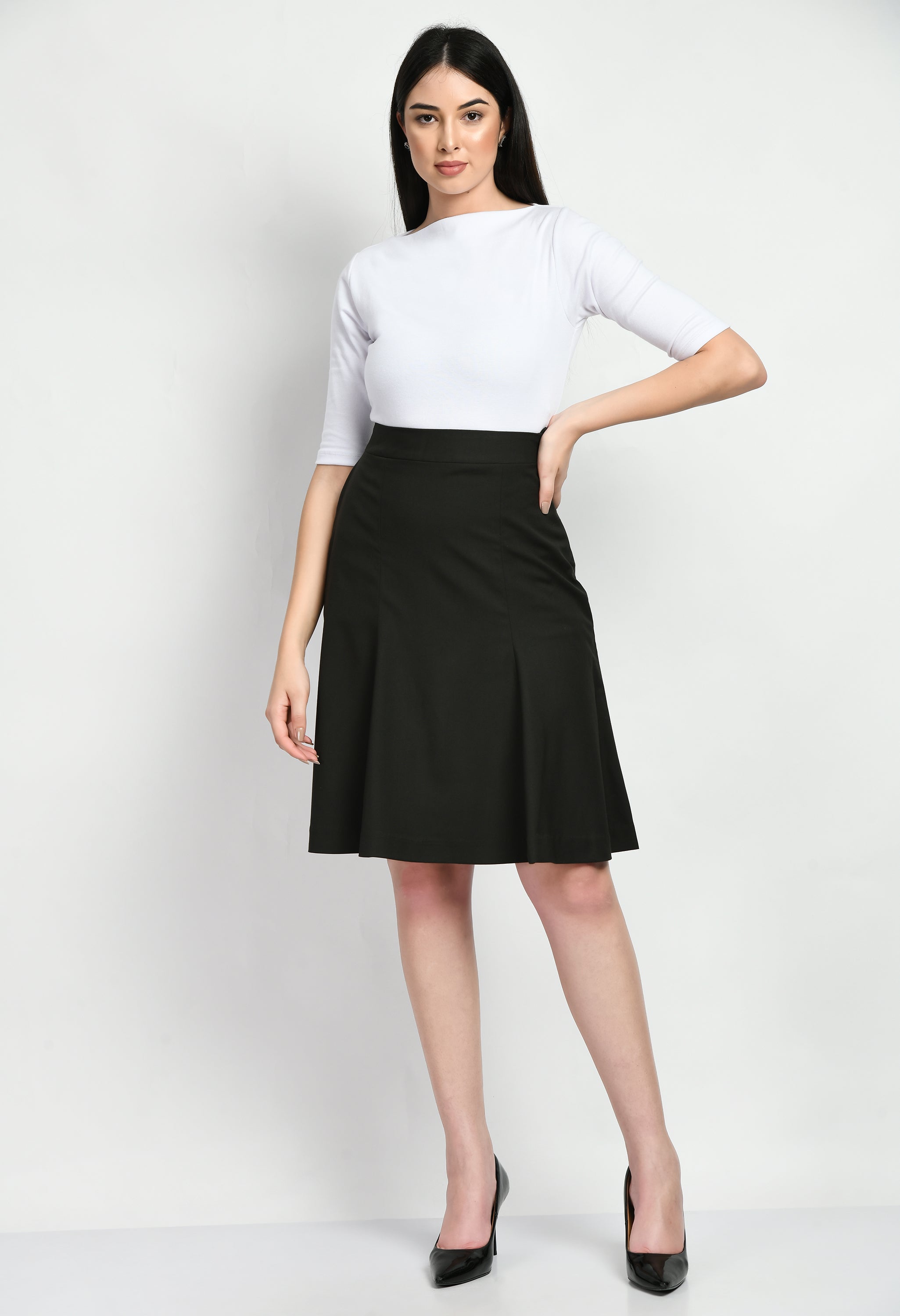 Exude Loyalty Solid A-line Skirt