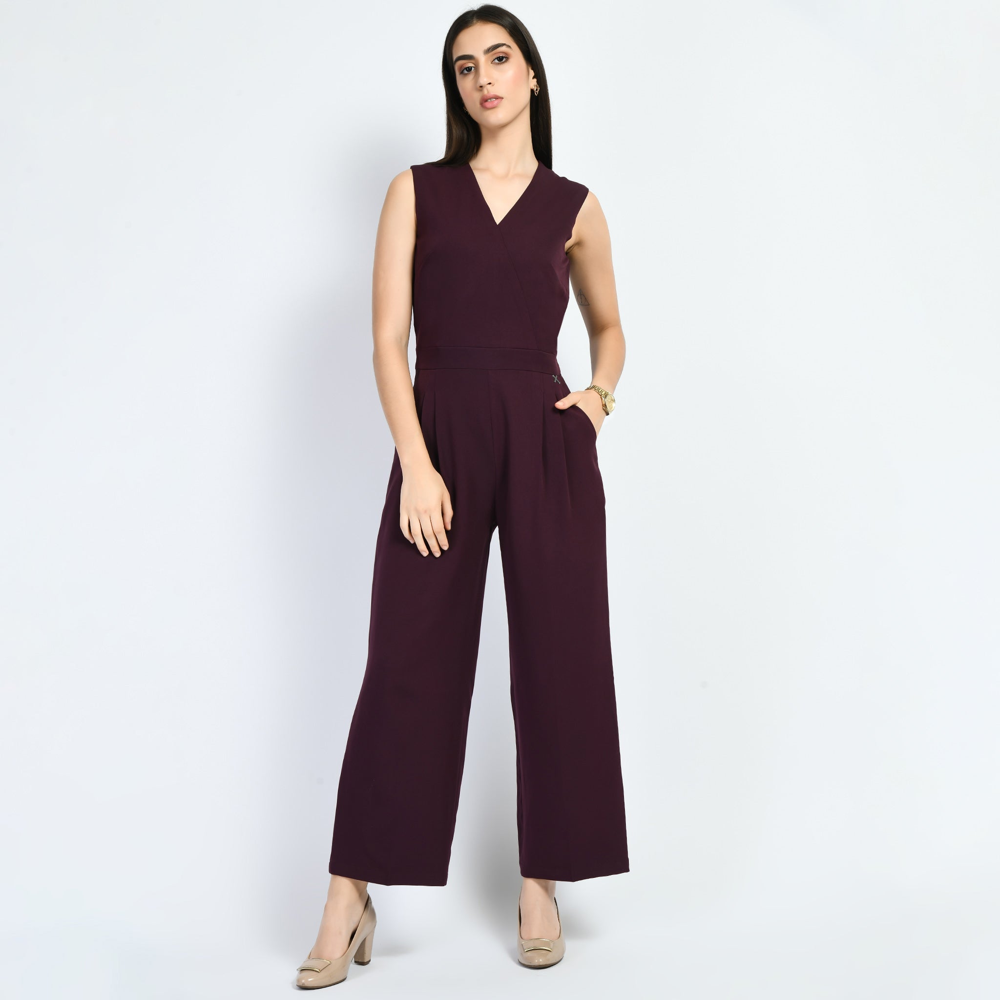 Exude Timelessness V-neck Wide-Leg Jumpsuit